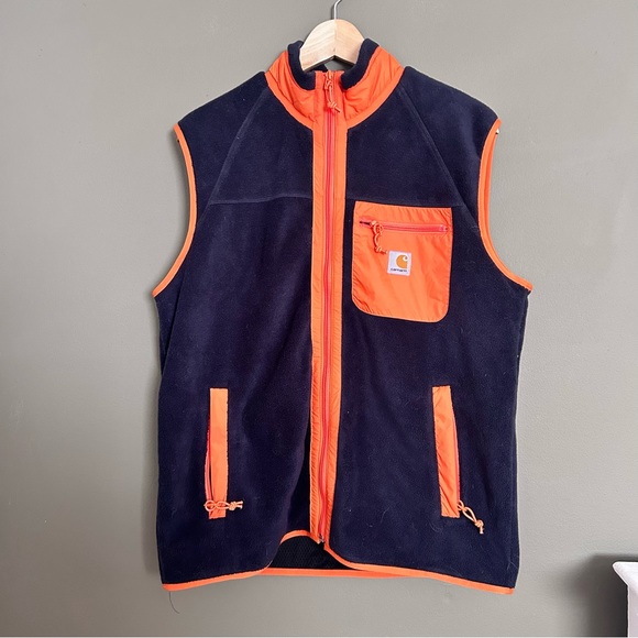 Carhartt Wip Prentis Vest Liner Men’s Large Blue Orange Work in Progress vest - Picture 1 of 8